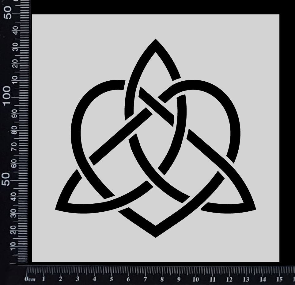 Heart Triquetra - B - Stencil - 150mm x 150mm