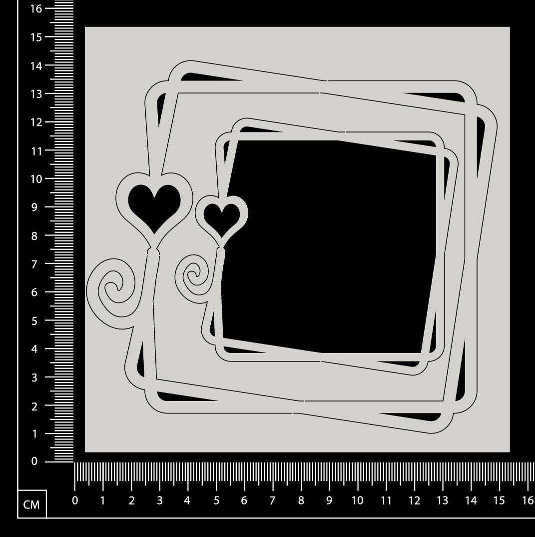 Heart and Curl Frame Set - White Chipboard