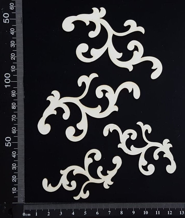Heather Flourish Set - White Chipboard