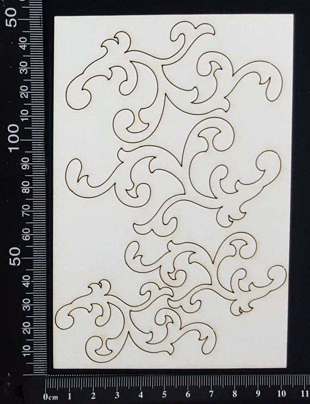 Heather Flourish Set - White Chipboard