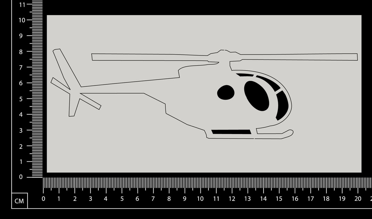 Helicopter - Large - White Chipboard