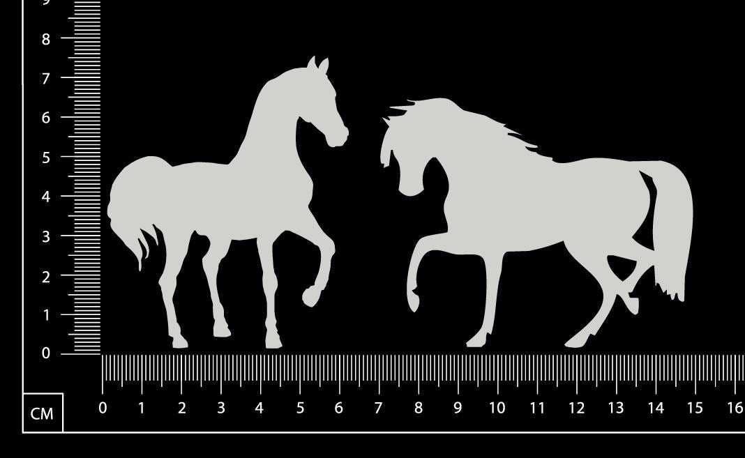 Horse Set - E - White Chipboard