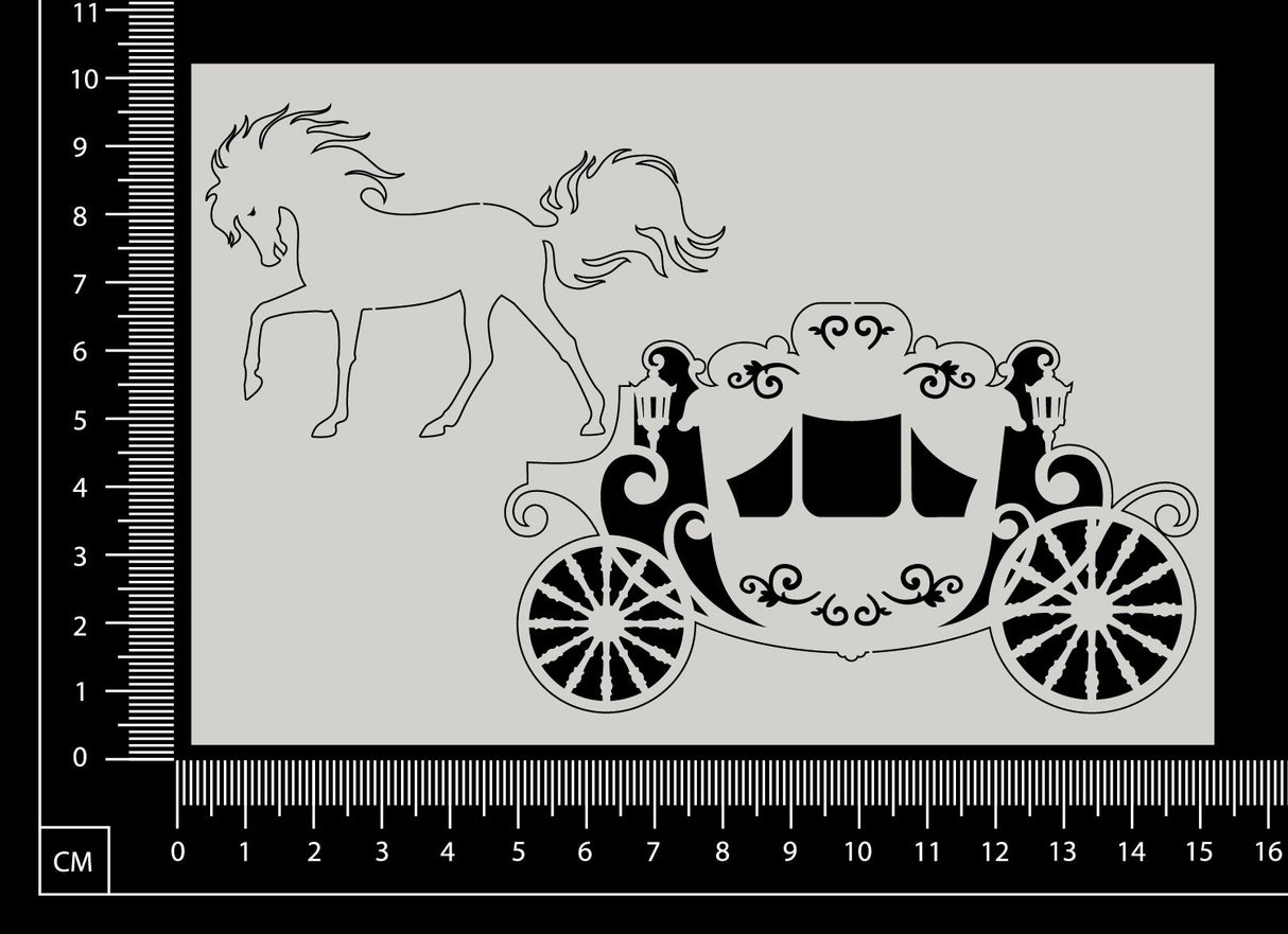 Horse and Carriage - White Chipboard