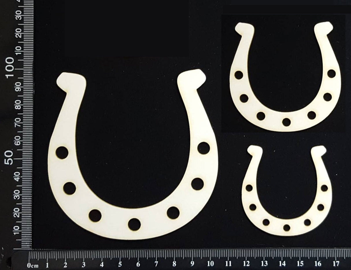 Horseshoes Set - B - White Chipboard