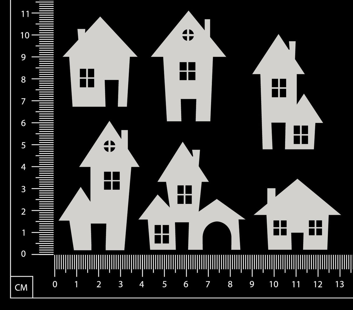 House Set - D - Mini - White Chipboard