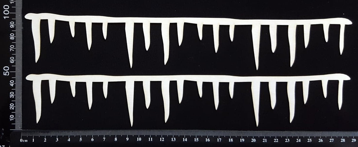 Icicle Borders - A - Large - White Chipboard