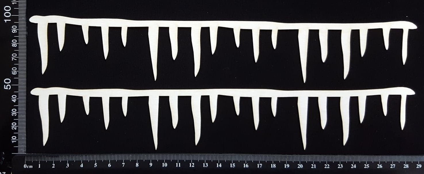 Icicle Borders - A - Large - White Chipboard