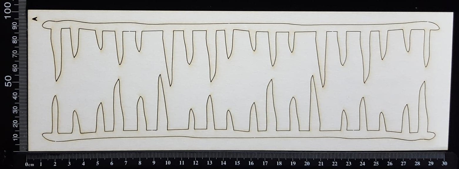 Icicle Borders - A - Large - White Chipboard