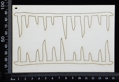 Icicle Borders - B - Small - White Chipboard