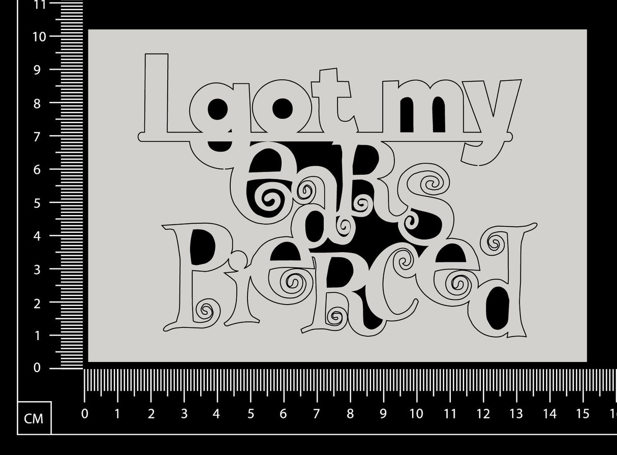 I got my ears pierced - B - White Chipboard