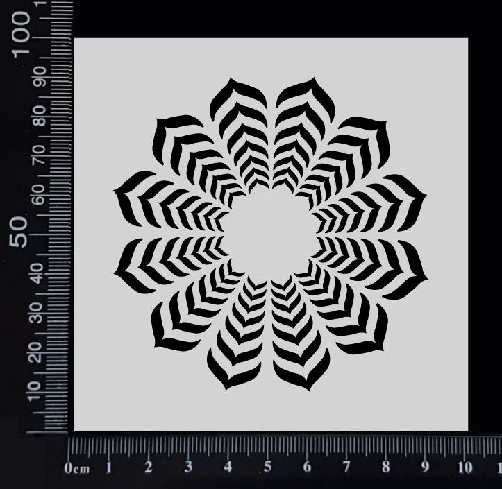 Illusion Flower - Stencil - 100mm x 100mm