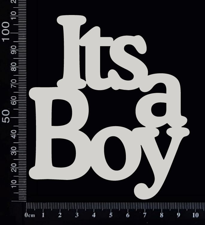 It's a Boy - BA - Large - White Chipboard
