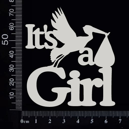 It's a Girl - AB - Small - White Chipboard