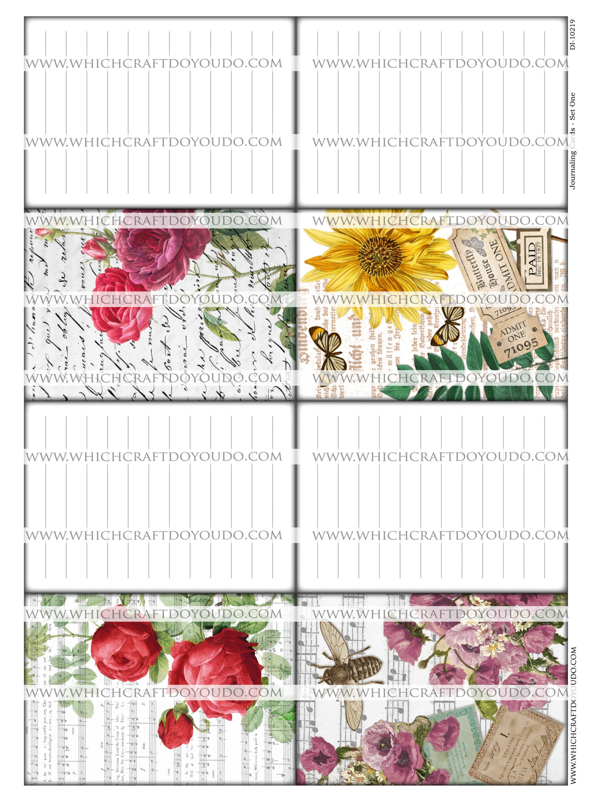 FREEBIE - Journaling Cards - Set One - DI-10219 - Digital Download