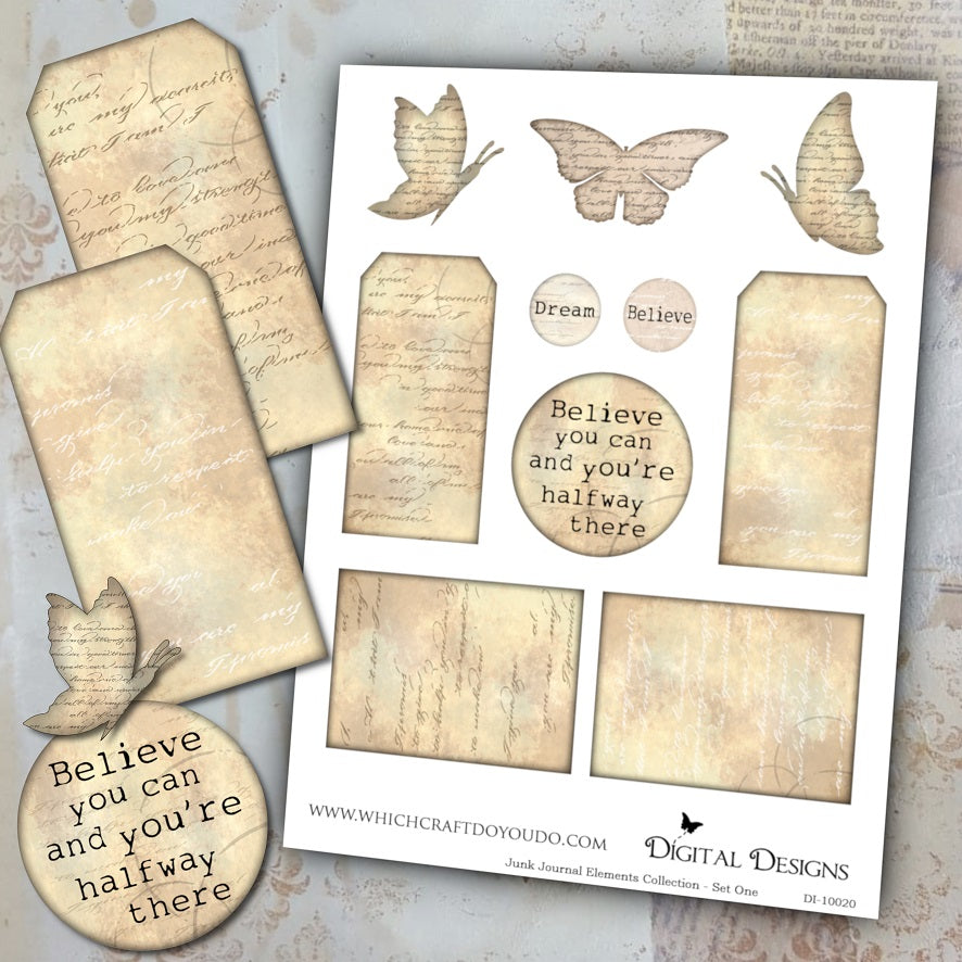FREEBIE - Junk Journal Elements Collection - Set One - DI-10020 - Digital Download