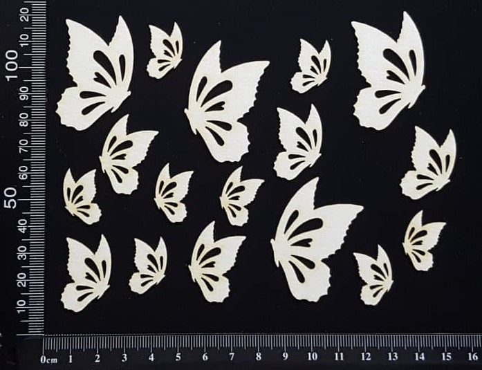 Kaleidoscope of Butterflies - White Chipboard