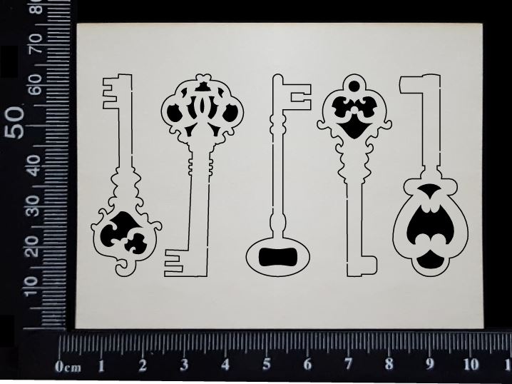 Keys Set - B - White Chipboard