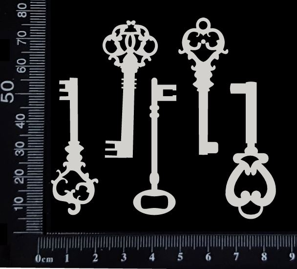 Keys Set - B - White Chipboard