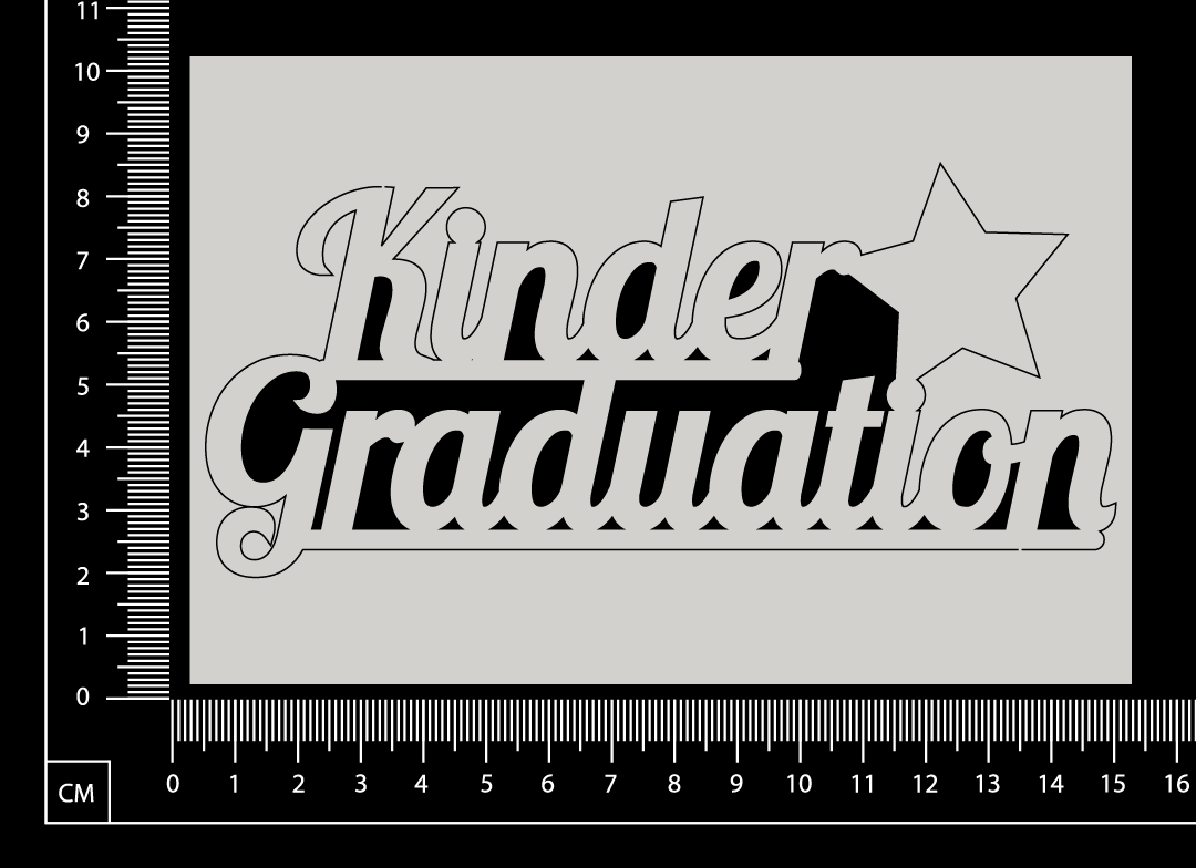 Kinder Graduation - B - White Chipboard