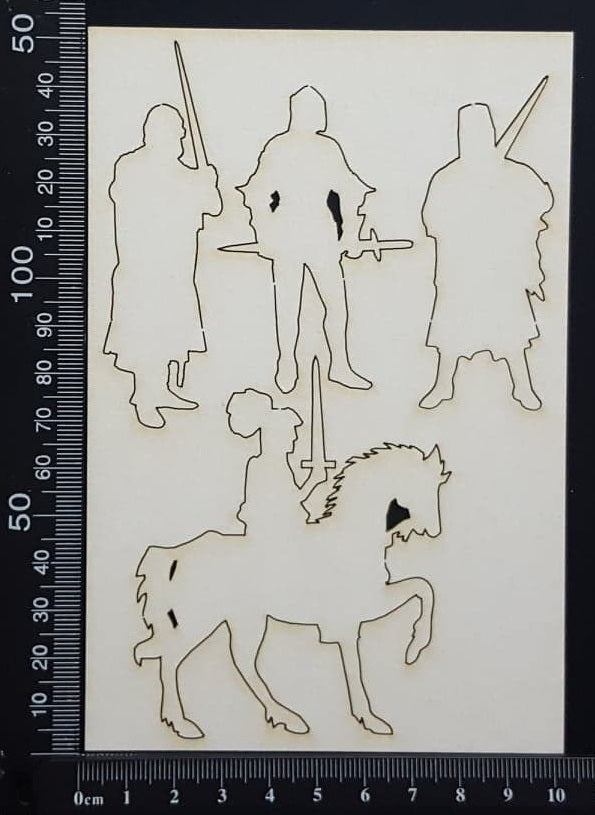 Knights Set - White Chipboard