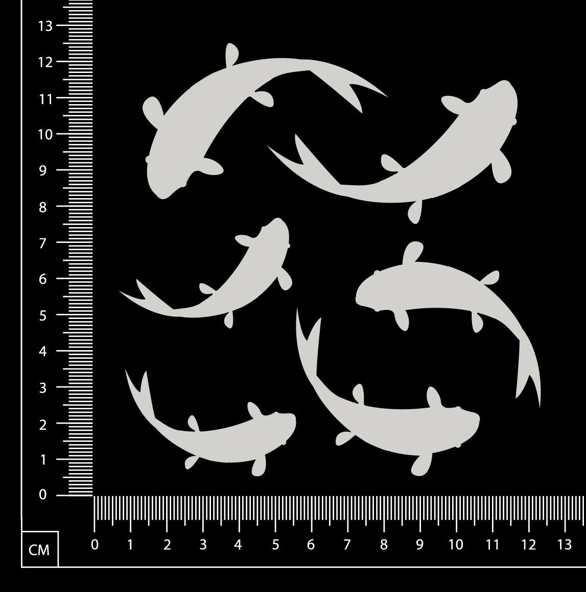 Koi Fish Set - White Chipboard