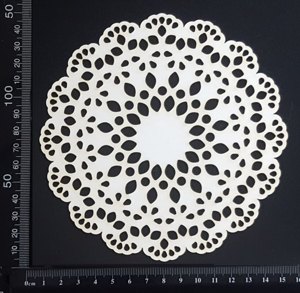 Lace Doily - Medium - White Chipboard