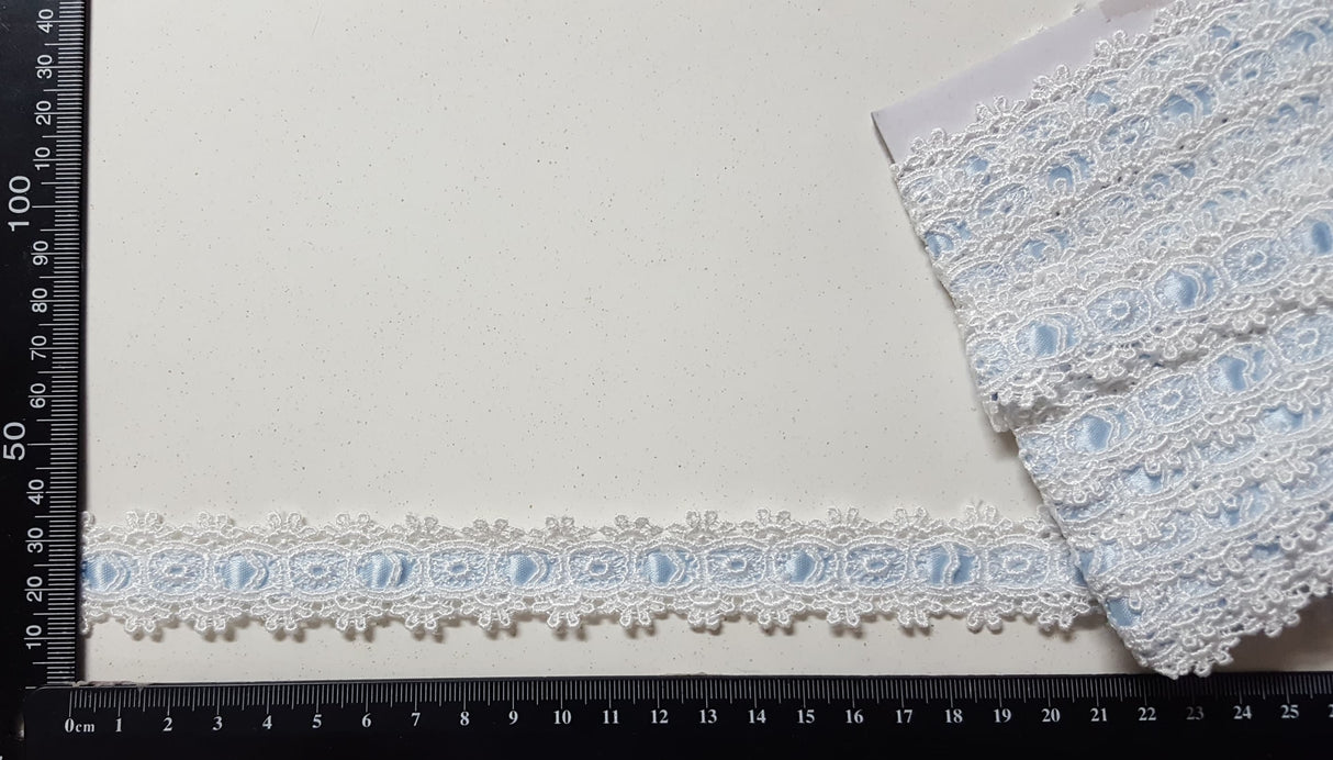 Lace Trim Pack - 4084 - Vintage - Blue Ribbon - 1 Meter
