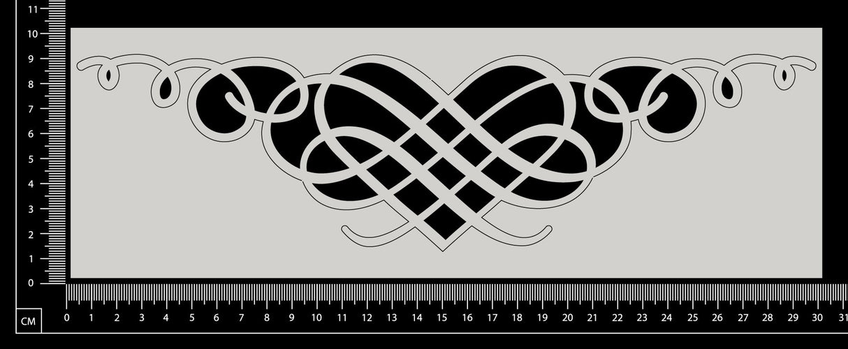 Lace Heart Border - A - Large - White Chipboard