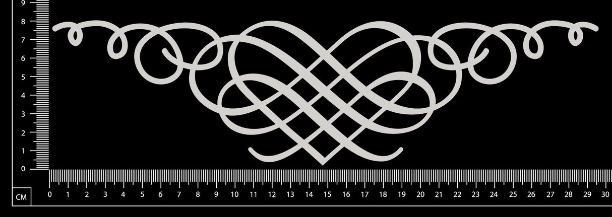 Lace Heart Border - A - Large - White Chipboard