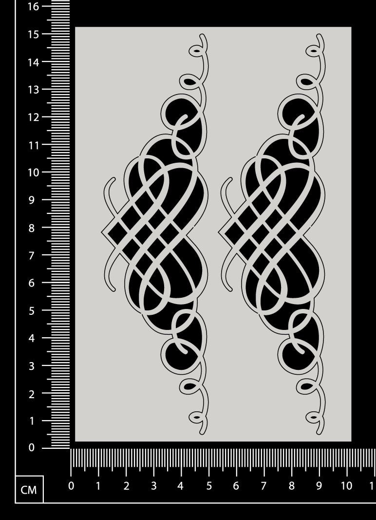 Lace Heart Border Set - B - Small - White Chipboard