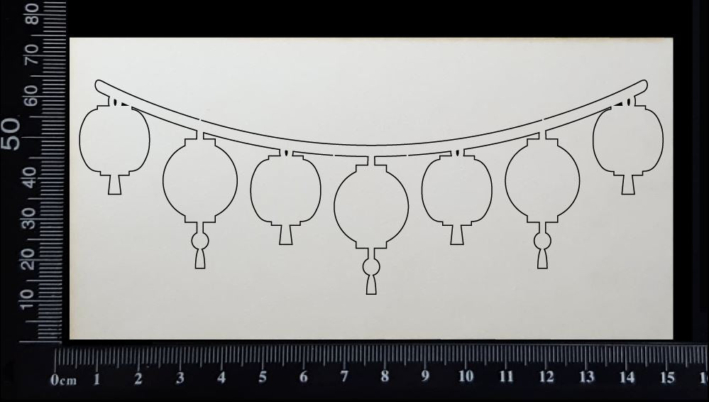 Lantern Border - C - Small - White Chipboard