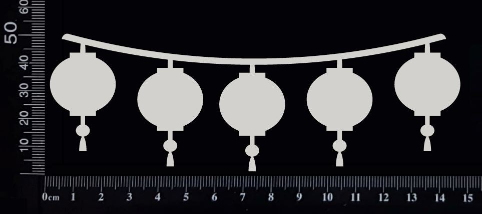 Lantern Border - D - Small - White Chipboard