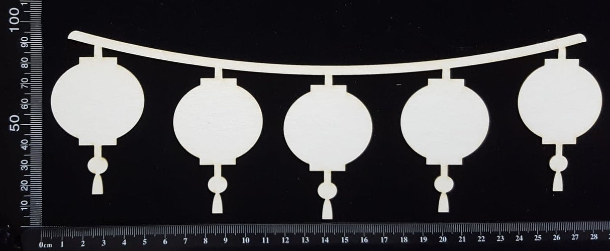 Lantern Border - A - Large - White Chipboard