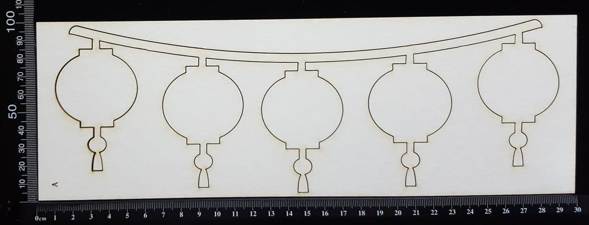 Lantern Border - A - Large - White Chipboard