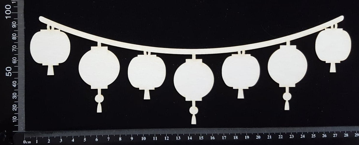 Lantern Border - B - Large - White Chipboard