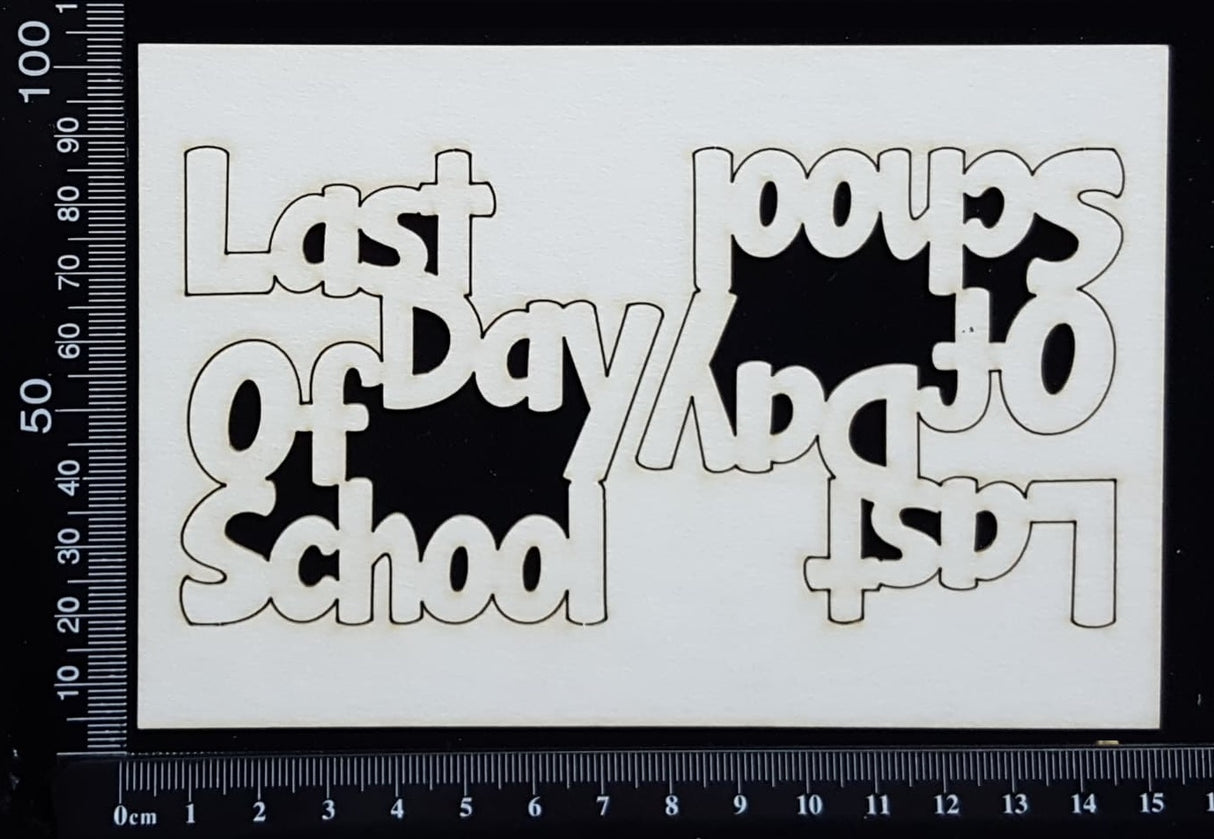 Last Day of School - Set of 2 - Small - White Chipboard