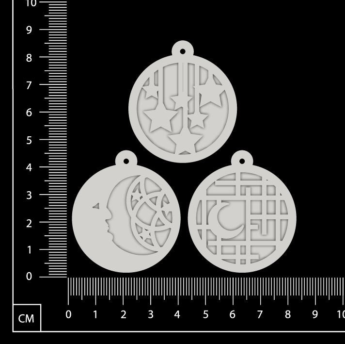 Layered Charms Set - AA - White Chipboard