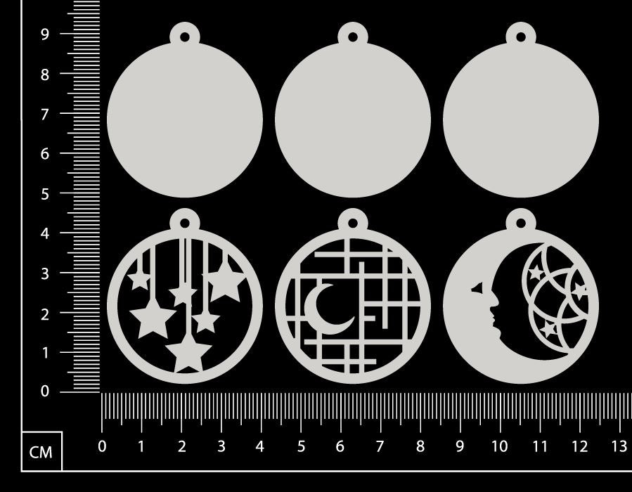 Layered Charms Set - AA - White Chipboard