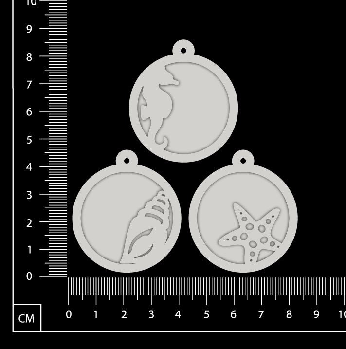 Layered Charms Set - AB - White Chipboard