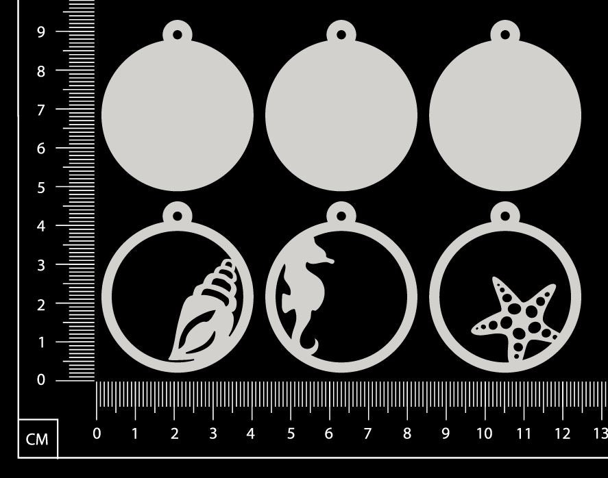 Layered Charms Set - AB - White Chipboard