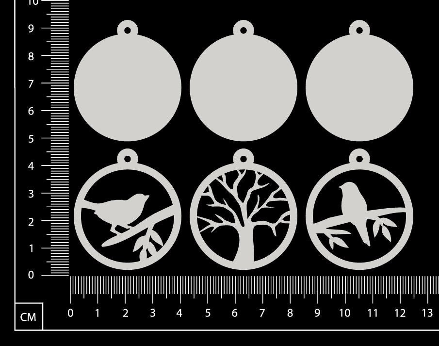 Layered Charms Set - AC - White Chipboard