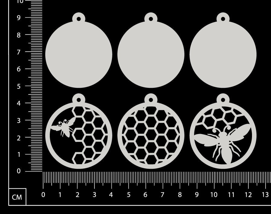 Layered Charms Set - AF - White Chipboard