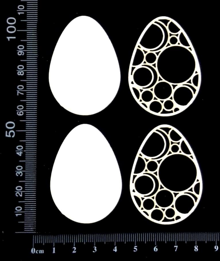 Layered Easter Eggs Set - AD - Small - White Chipboard