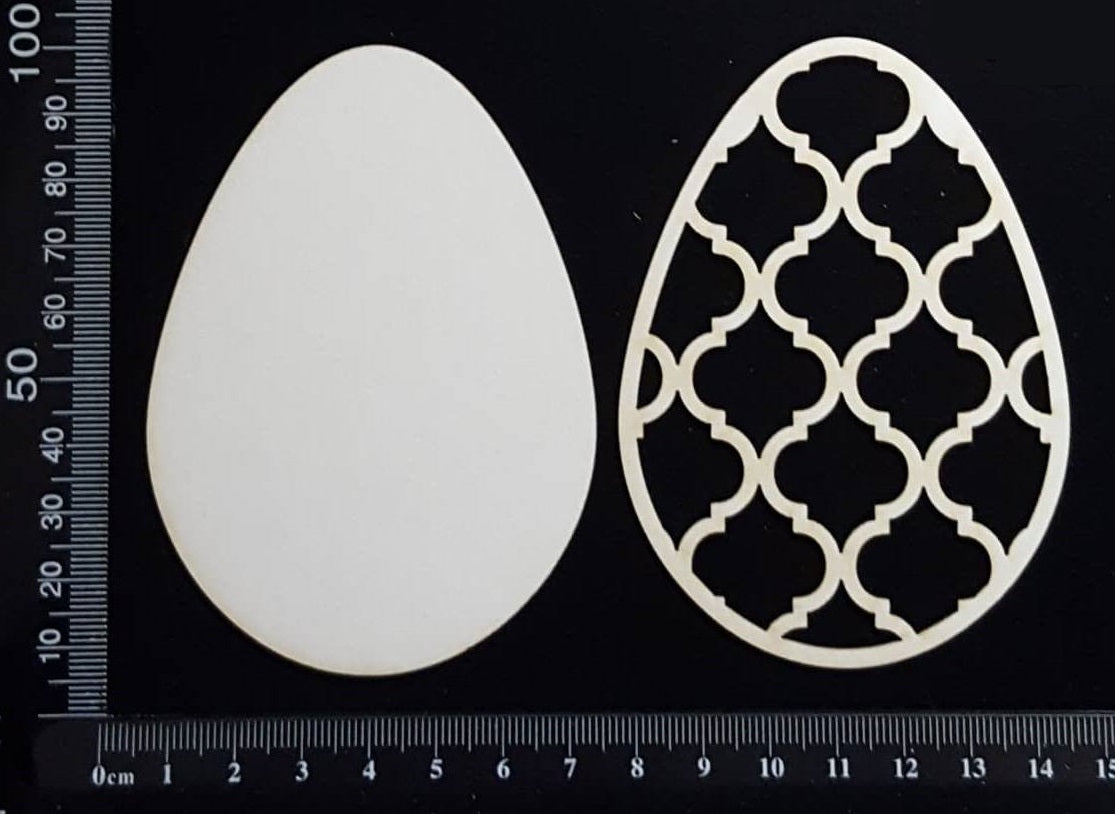 Layered Easter Eggs Set - BB - Large - White Chipboard
