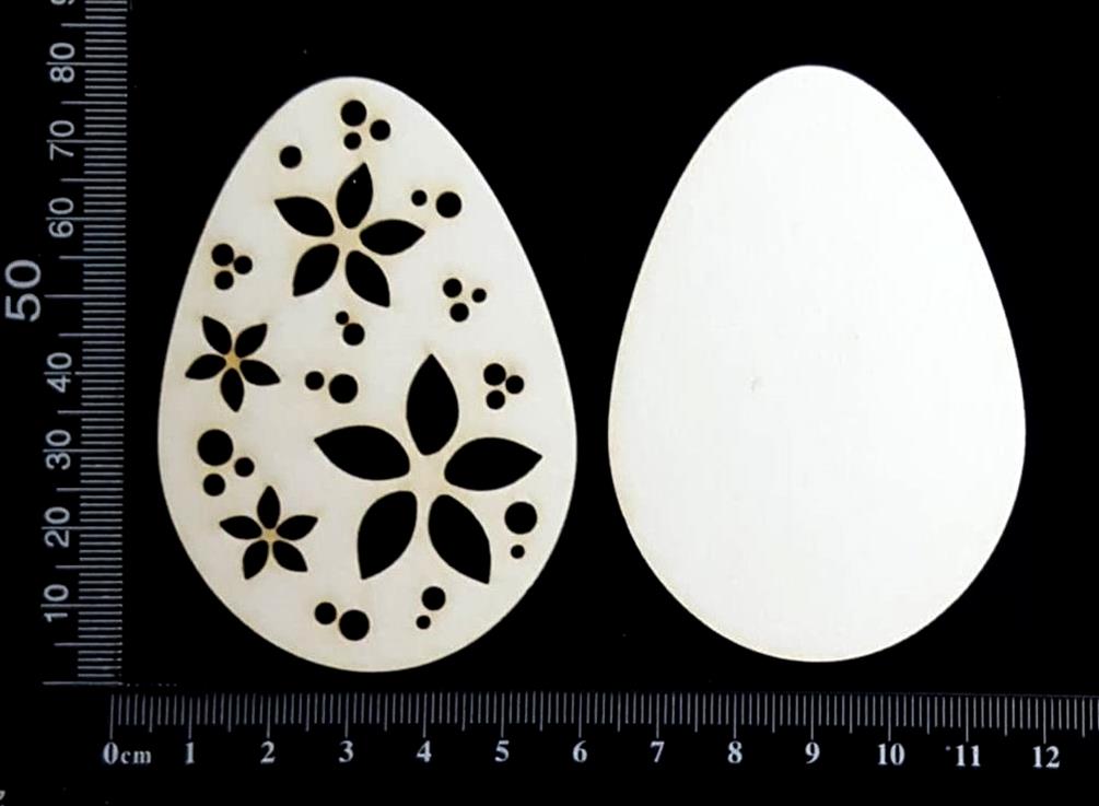 Layered Easter Eggs Set - EC - Medium - White Chipboard