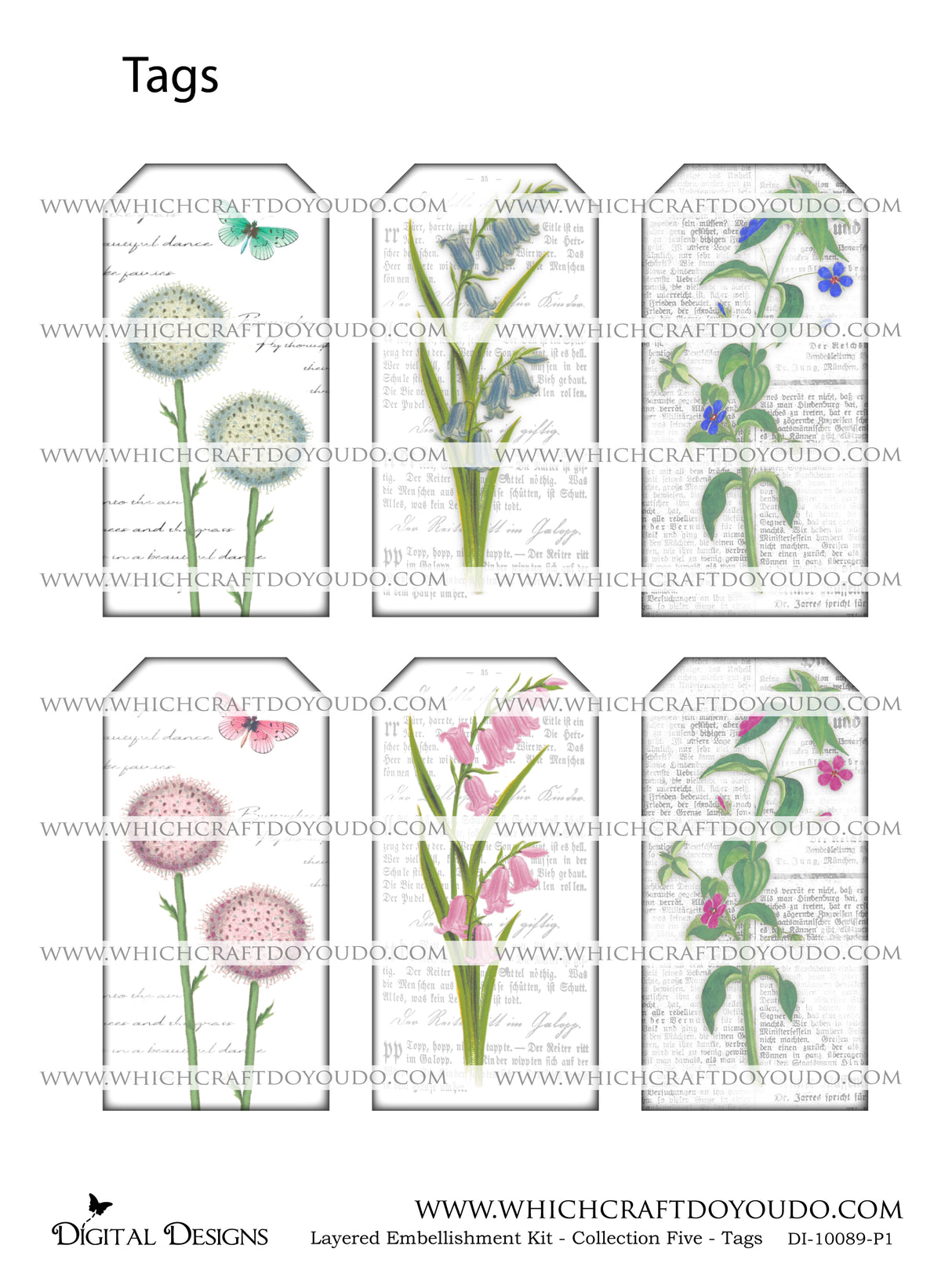 Layered Embellishment Kit - Collection Five - Tags - DI-10089 - Digital Download