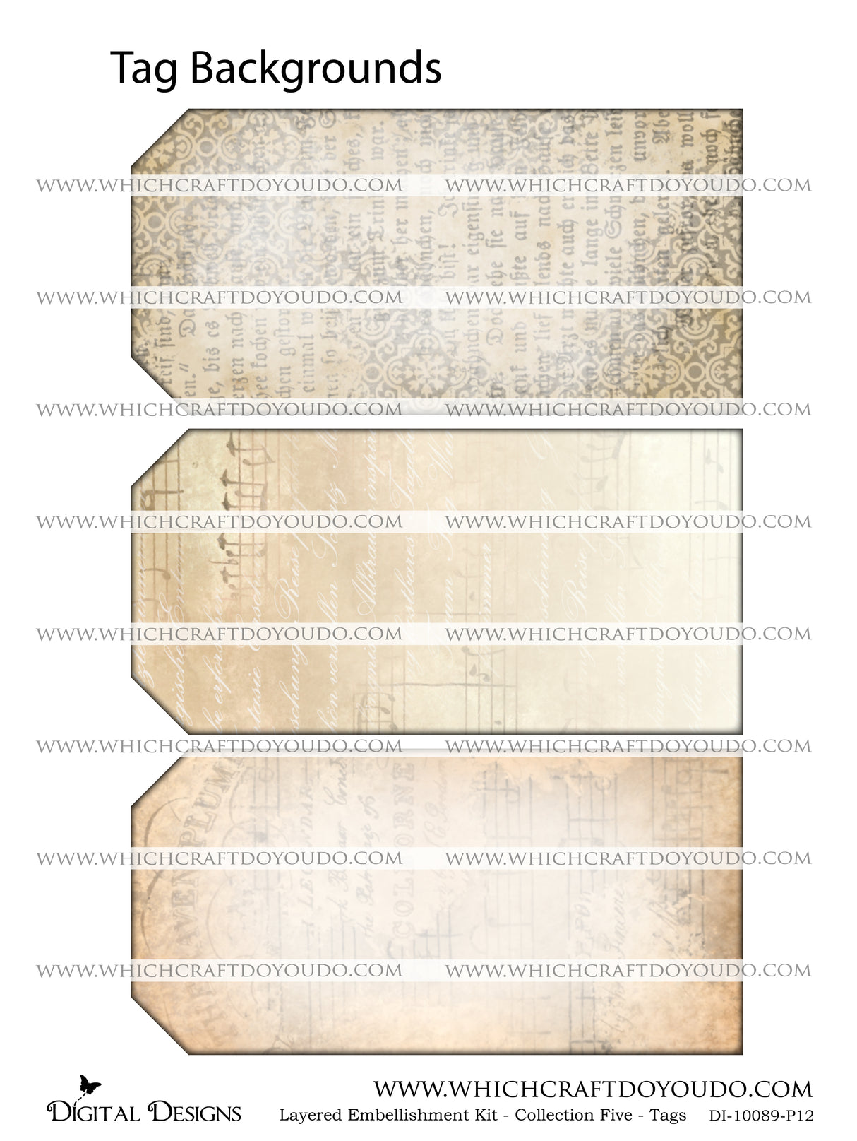 Layered Embellishment Kit - Collection Five - Tags - DI-10089 - Digital Download