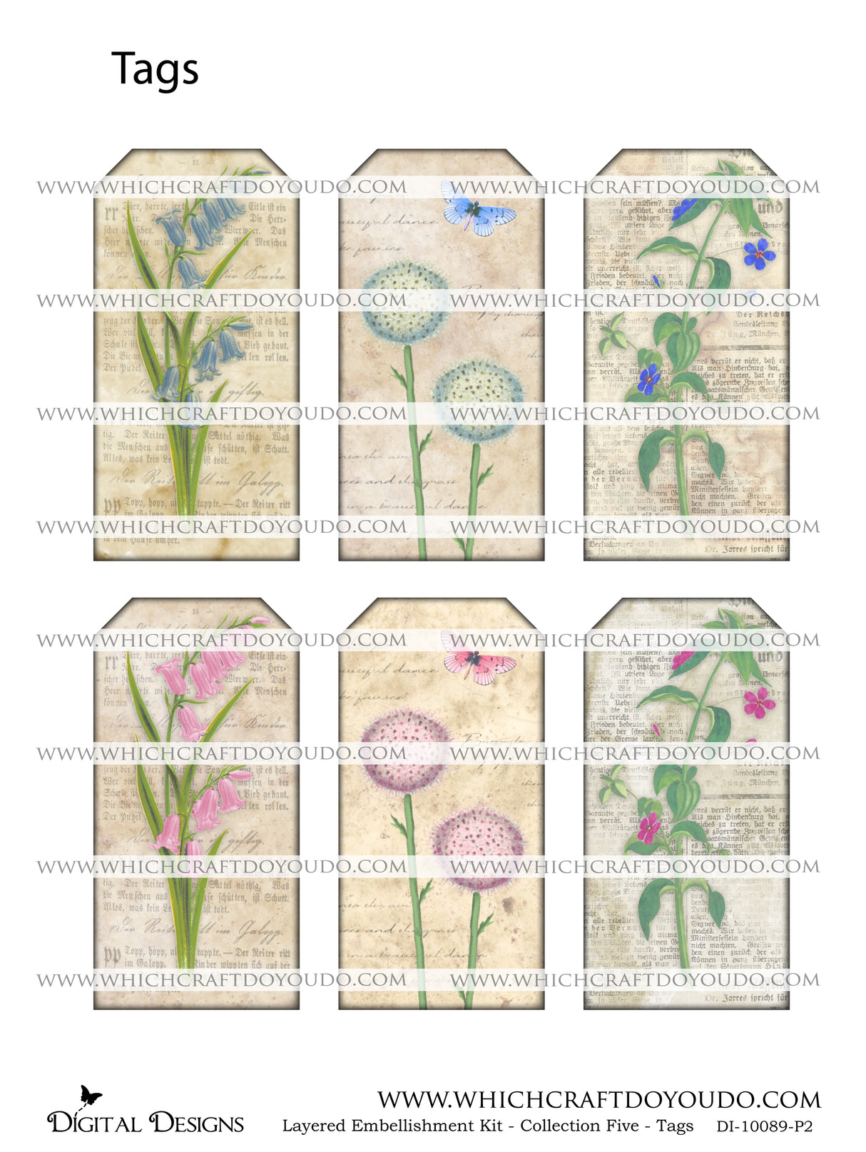 Layered Embellishment Kit - Collection Five - Tags - DI-10089 - Digital Download