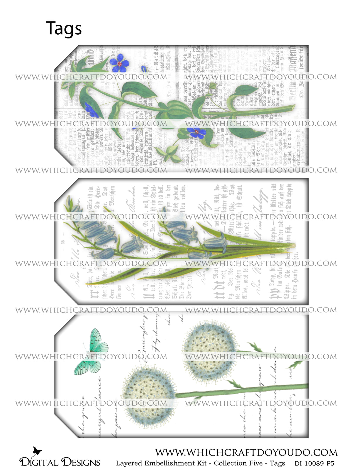 Layered Embellishment Kit - Collection Five - Tags - DI-10089 - Digital Download