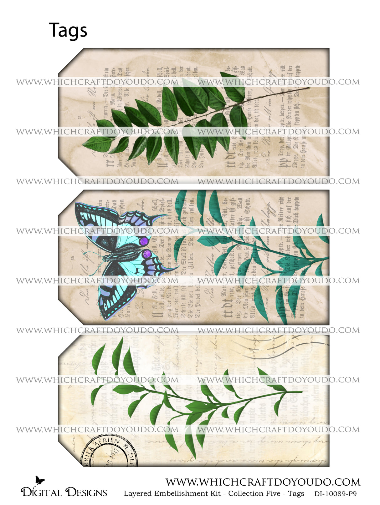Layered Embellishment Kit - Collection Five - Tags - DI-10089 - Digital Download